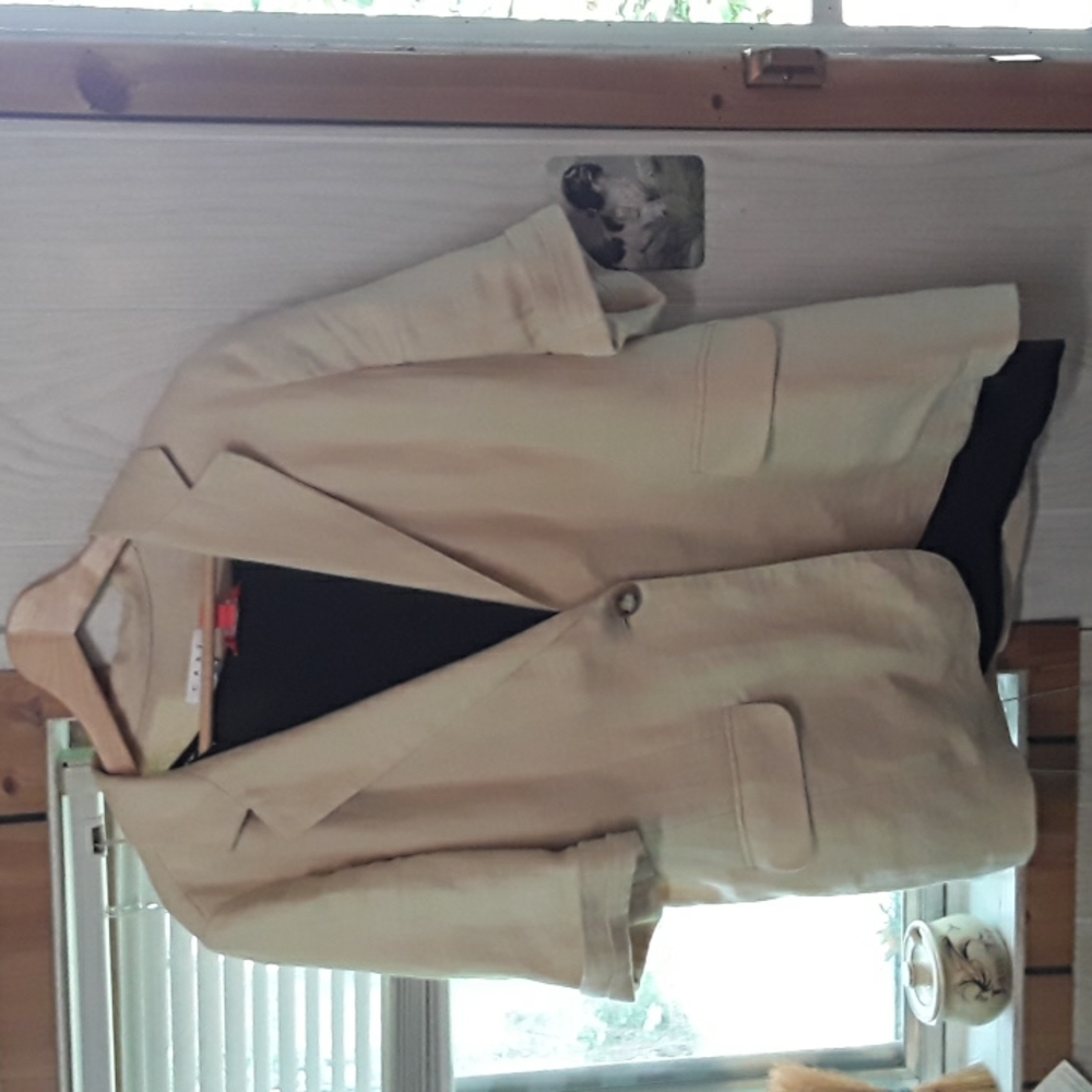 100% linen short sleeve taupé jacket